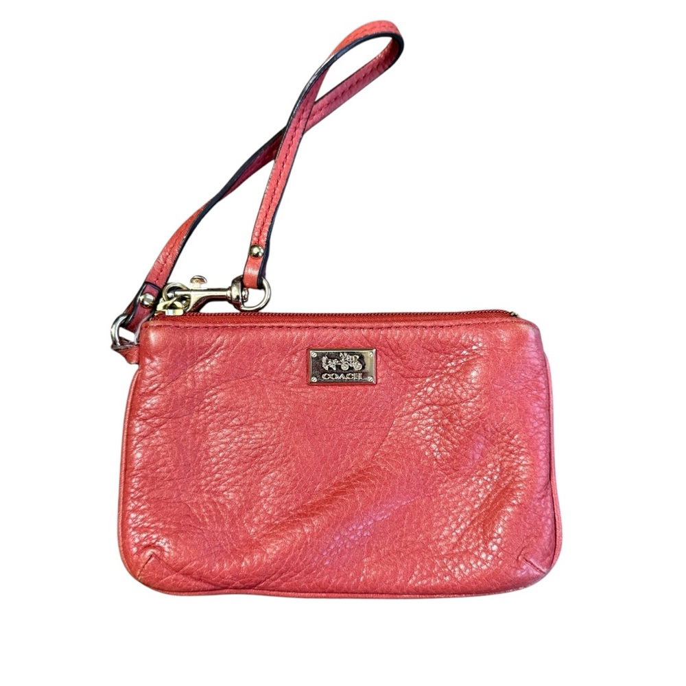 Coach Leather‎ Wristlet Wallet Pink Orange